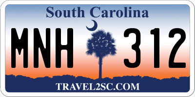 SC license plate MNH312