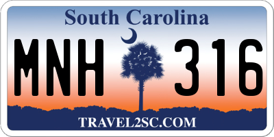 SC license plate MNH316