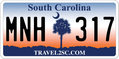 SC license plate MNH317