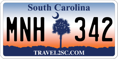 SC license plate MNH342