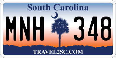 SC license plate MNH348
