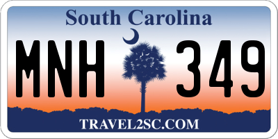 SC license plate MNH349