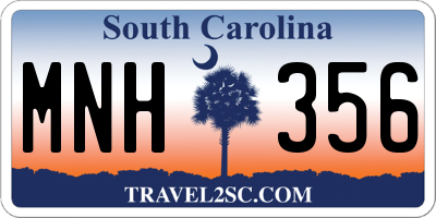 SC license plate MNH356