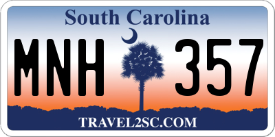 SC license plate MNH357