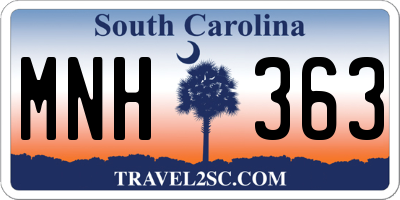 SC license plate MNH363