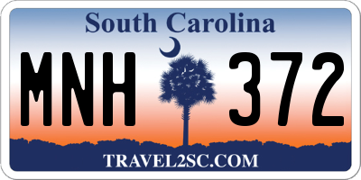 SC license plate MNH372