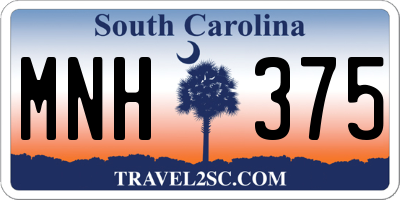 SC license plate MNH375