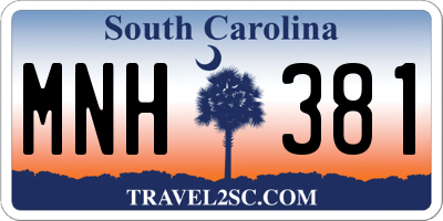 SC license plate MNH381