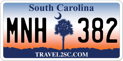 SC license plate MNH382