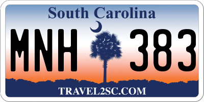 SC license plate MNH383