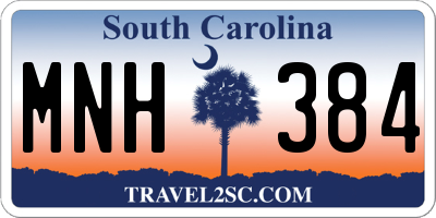 SC license plate MNH384