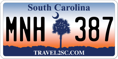 SC license plate MNH387