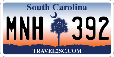 SC license plate MNH392