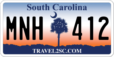 SC license plate MNH412