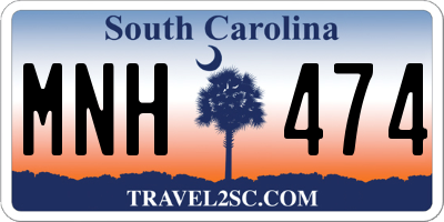 SC license plate MNH474