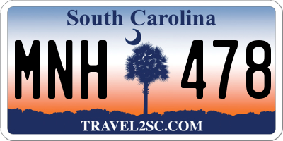 SC license plate MNH478