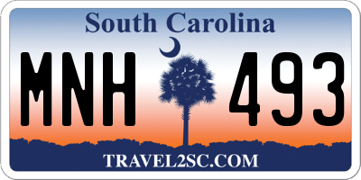 SC license plate MNH493