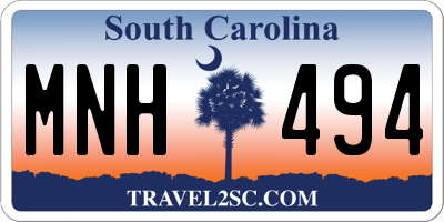 SC license plate MNH494