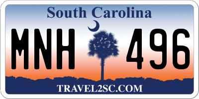 SC license plate MNH496