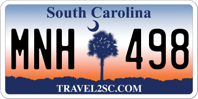 SC license plate MNH498