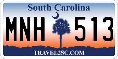 SC license plate MNH513