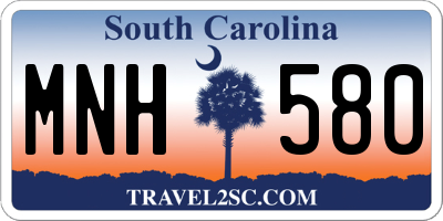 SC license plate MNH580