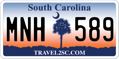 SC license plate MNH589