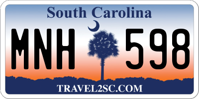 SC license plate MNH598