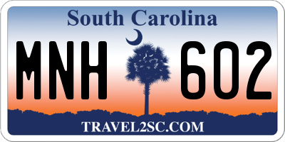 SC license plate MNH602