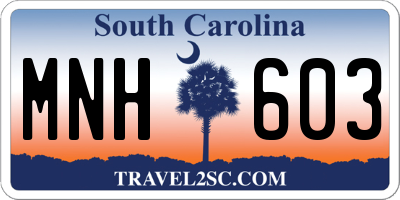 SC license plate MNH603