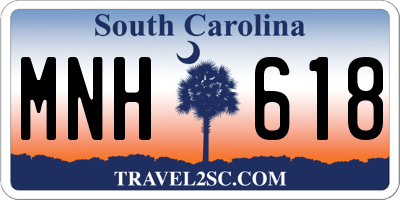 SC license plate MNH618