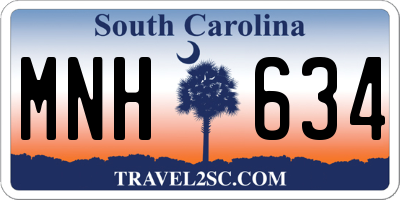 SC license plate MNH634