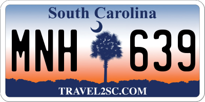 SC license plate MNH639