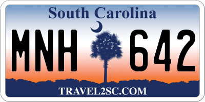 SC license plate MNH642