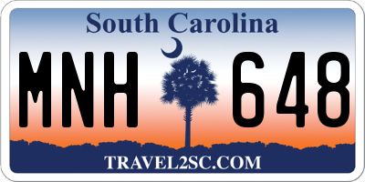 SC license plate MNH648