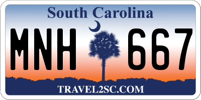 SC license plate MNH667