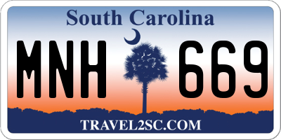 SC license plate MNH669