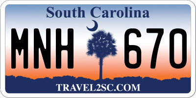 SC license plate MNH670
