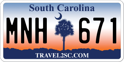 SC license plate MNH671