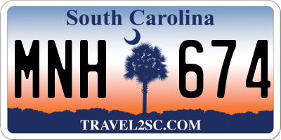 SC license plate MNH674