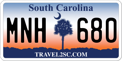SC license plate MNH680
