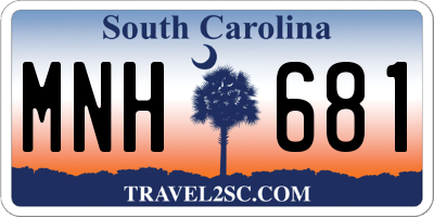 SC license plate MNH681