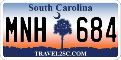 SC license plate MNH684