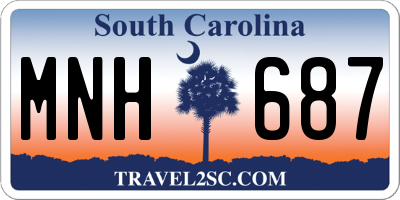 SC license plate MNH687