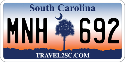 SC license plate MNH692