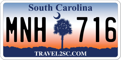 SC license plate MNH716