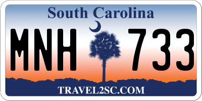 SC license plate MNH733