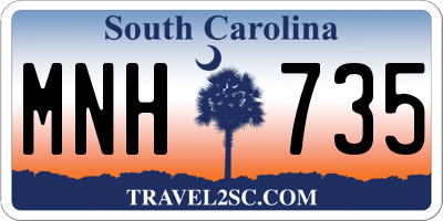 SC license plate MNH735