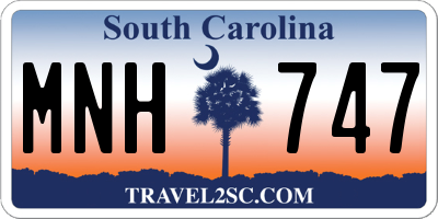 SC license plate MNH747