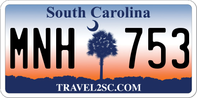 SC license plate MNH753
